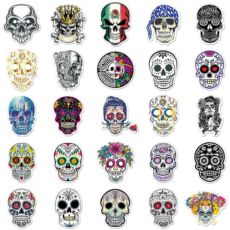 Halloween Skull Vinyl Decorative Sticker b2