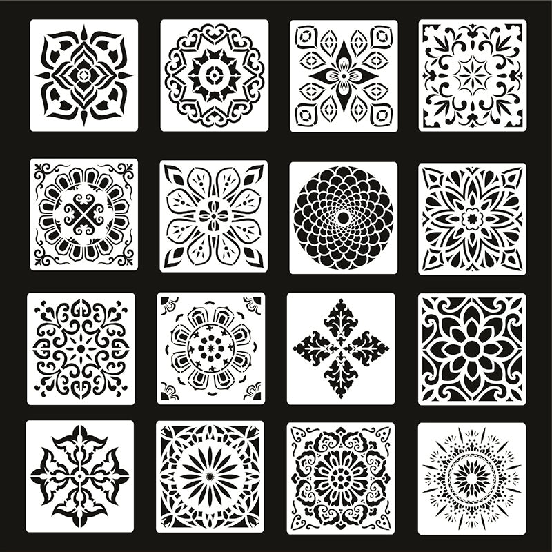 Hollow Mandala Flower Spray Drawing Stencil Set - Create Stunning Floral  Designs with Ease
