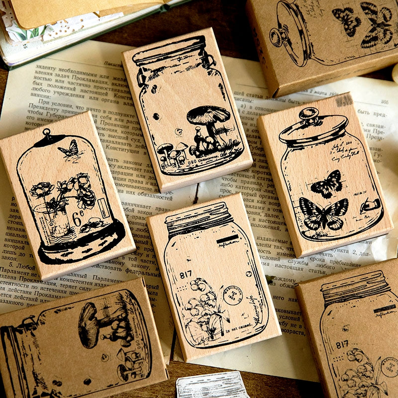 Ready Made Rubber Stamp - Butterfly Themed Wooden Rubber Stamps (12 Designs)