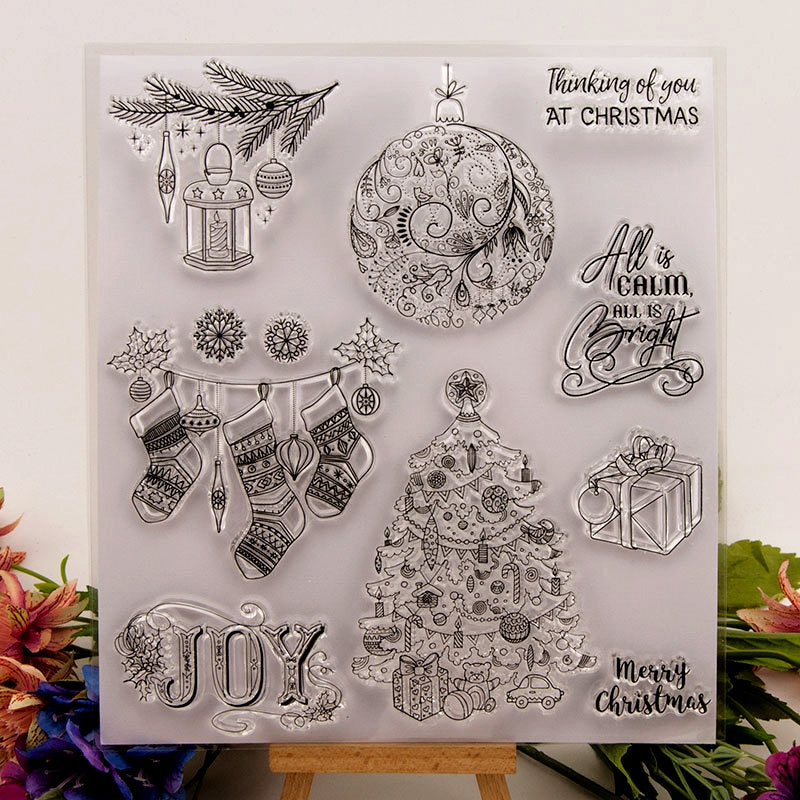 Merry Christmas Themed Clear Silicone Stamps