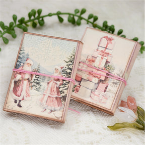 Mini Vintage Pink Christmas Handmade Junk Journal Folio Kit (2 Pcs) 9