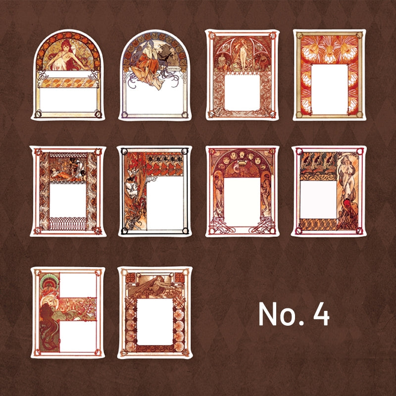 Mucha Collection Retro Characters Sticker Pack-Elegant Women, Church Windows sku-4