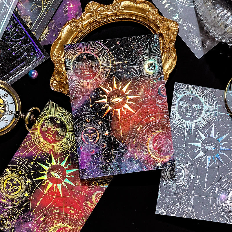 holographic card paper Multi-material Holographic Scrapbook Paper Collection - Space, Window, Moon, Little Prince Theme
