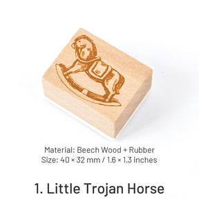 Neon Clothes Series Little Girl Retro Wood Rubber Stamp sku-1