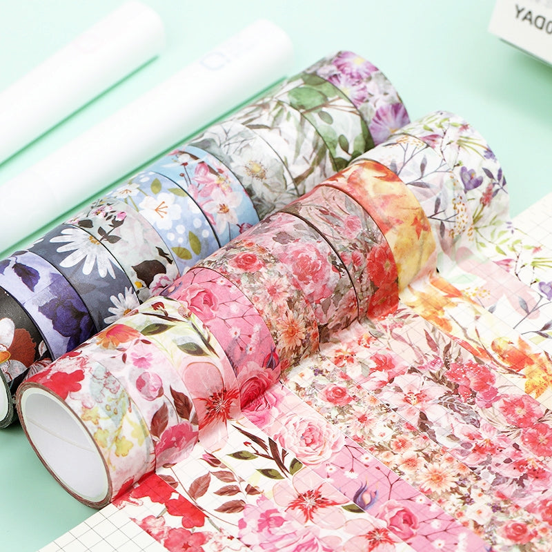 1 or 3 Pc Set 15mm World Craft Floral & Lace Washi Tape Rose Pink