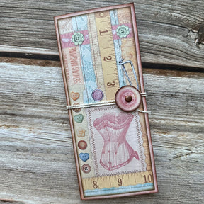 Pink Sewing Handmade Junk Journal Pocket Folder Storage Book b