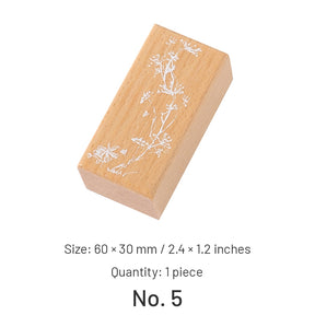 Plant-Themed Wood Rubber Stamps sku-5