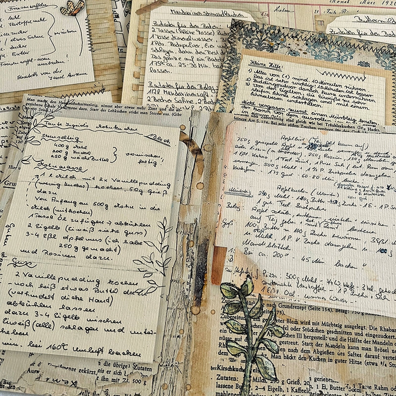 Retro English Handwritten Recipe Junk Journal Paper - Handmade Paper for  Scrapbooking, Journaling