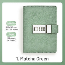 Retro Lace Embossed Password Combination Diary Notebook sku-1