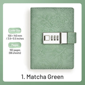 Retro Lace Embossed Password Combination Diary Notebook sku-1