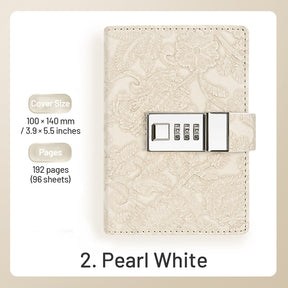Retro Lace Embossed Password Combination Diary Notebook sku-2
