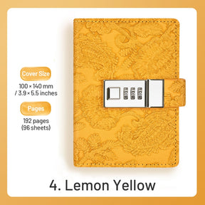 Retro Lace Embossed Password Combination Diary Notebook sku-4