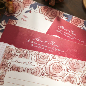 Rose Patterned Lined Scratch Paper Notepad b2