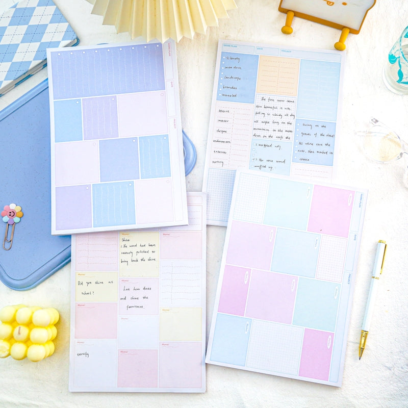 Simple Basic Grid Memo Paper Planner Notepad a