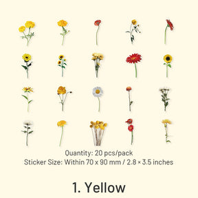 Spring Flower House Series Retro Plant PET Stickers sku-1