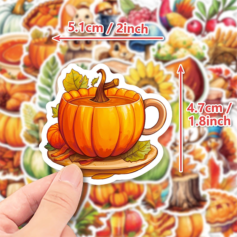 Thanksgiving Pumpkin Turkey Vinyl Sticker b1