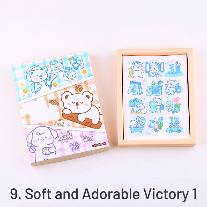 Time Flies Cute Cartoon Boxed Washi Stickers sku-9