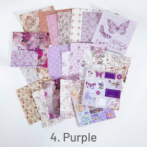 Purple-Vintage Texture Square Background Sticker Book