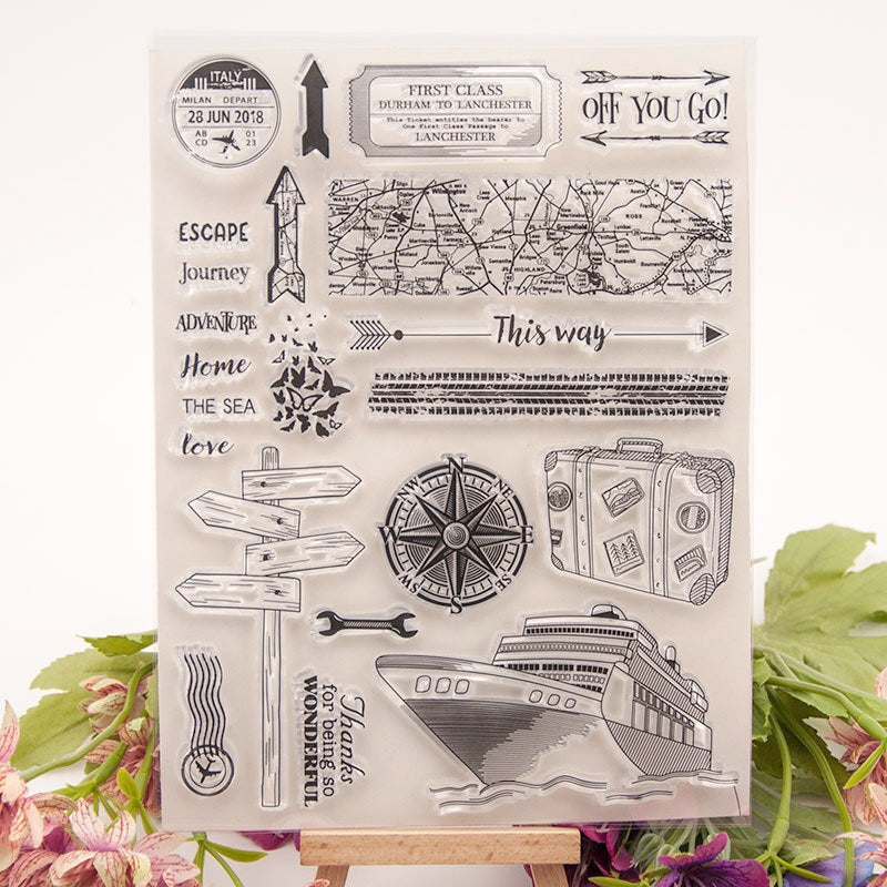 Ready Made Rubber Stamp - Travel-Themed Silicone Stamps