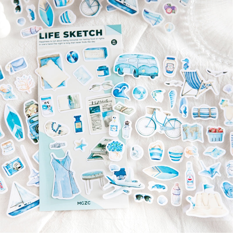Vacation and Leisure Coated Paper Sticker Sheet b4
