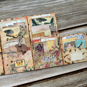 Butterfly-themed Vintage Handmade Junk Journal Folio Kit - Stamprints2