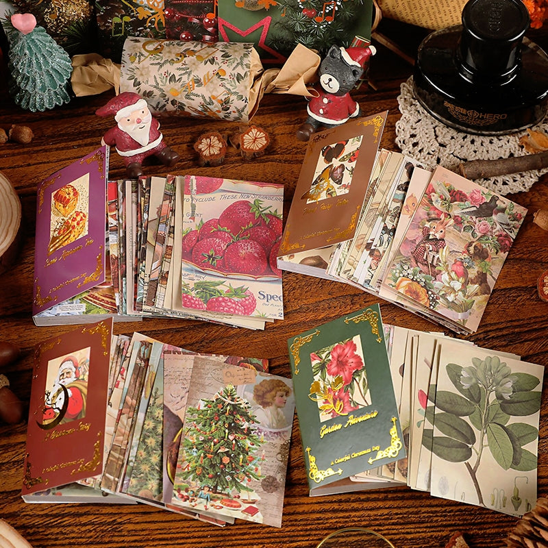 Sticker - Vintage Christmas Sticker Book - Flowers, Butterflies, Food, Posters, Christmas