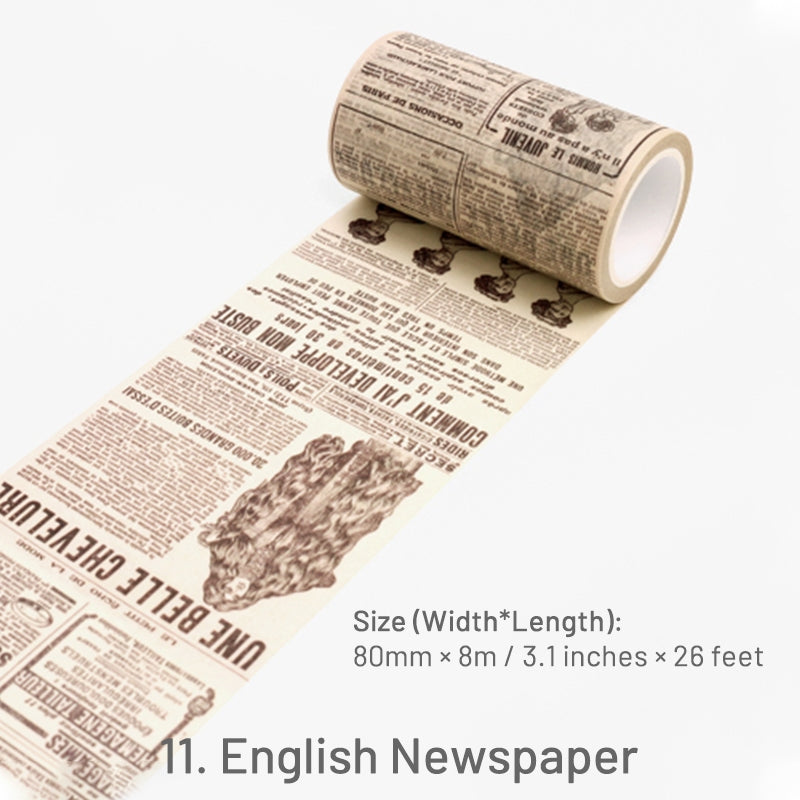 Vintage English Text Washi Tape sku-11