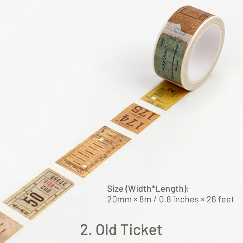 Vintage English Text Washi Tape sku-2