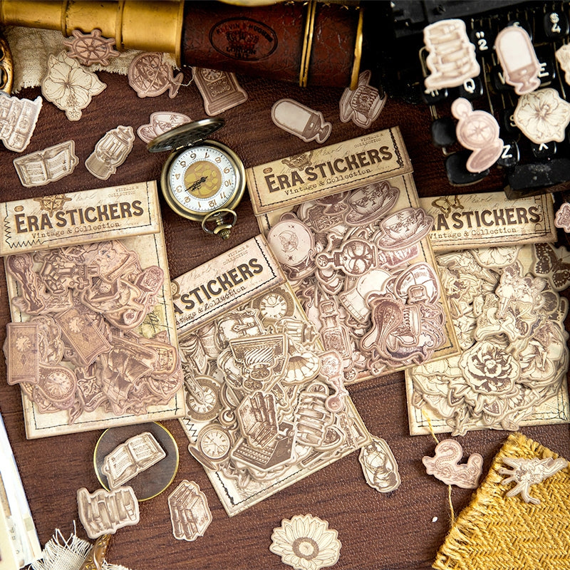 ヴィンテージ風和紙ステッカー