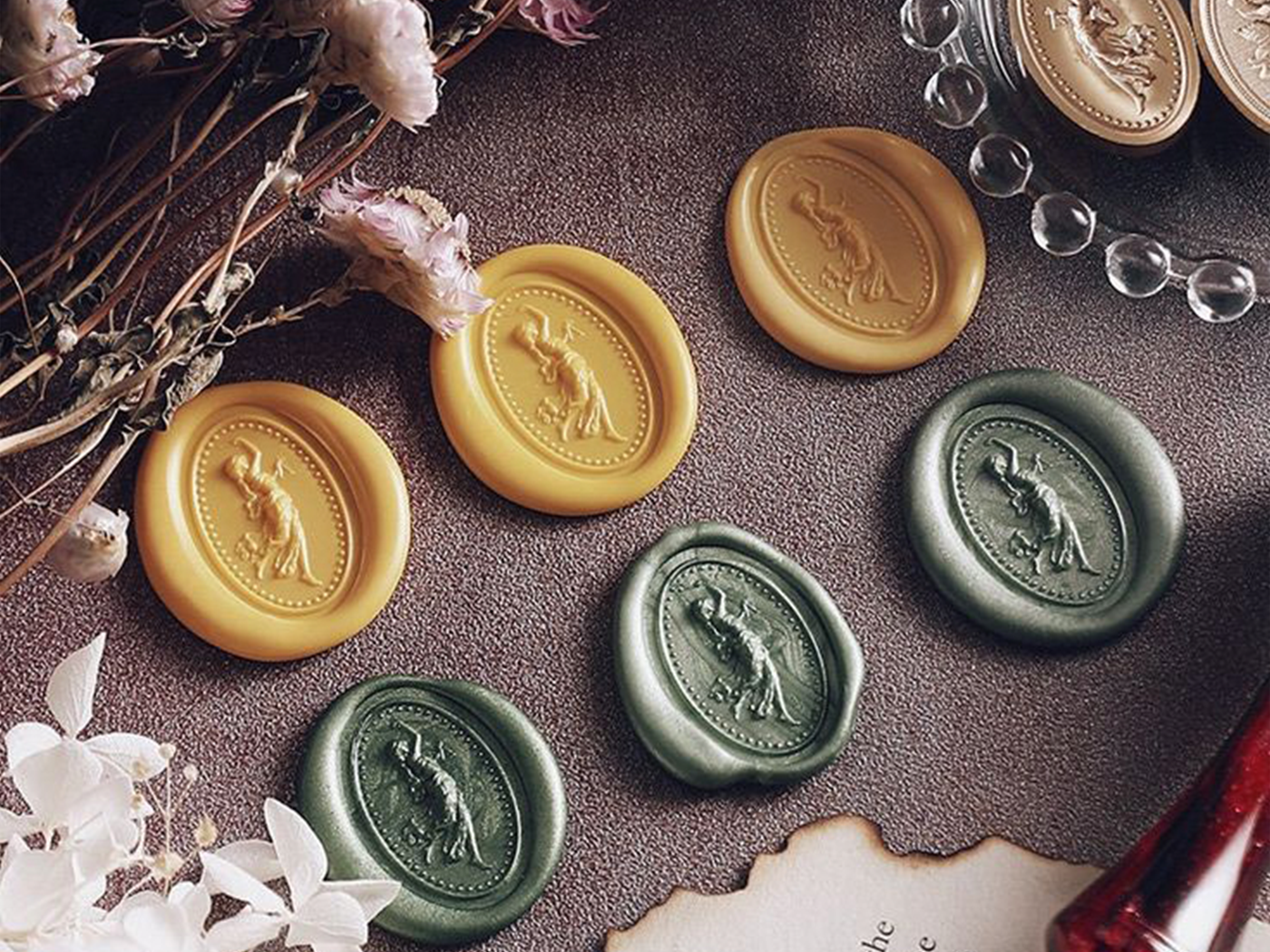 3D relief wax seal stickers