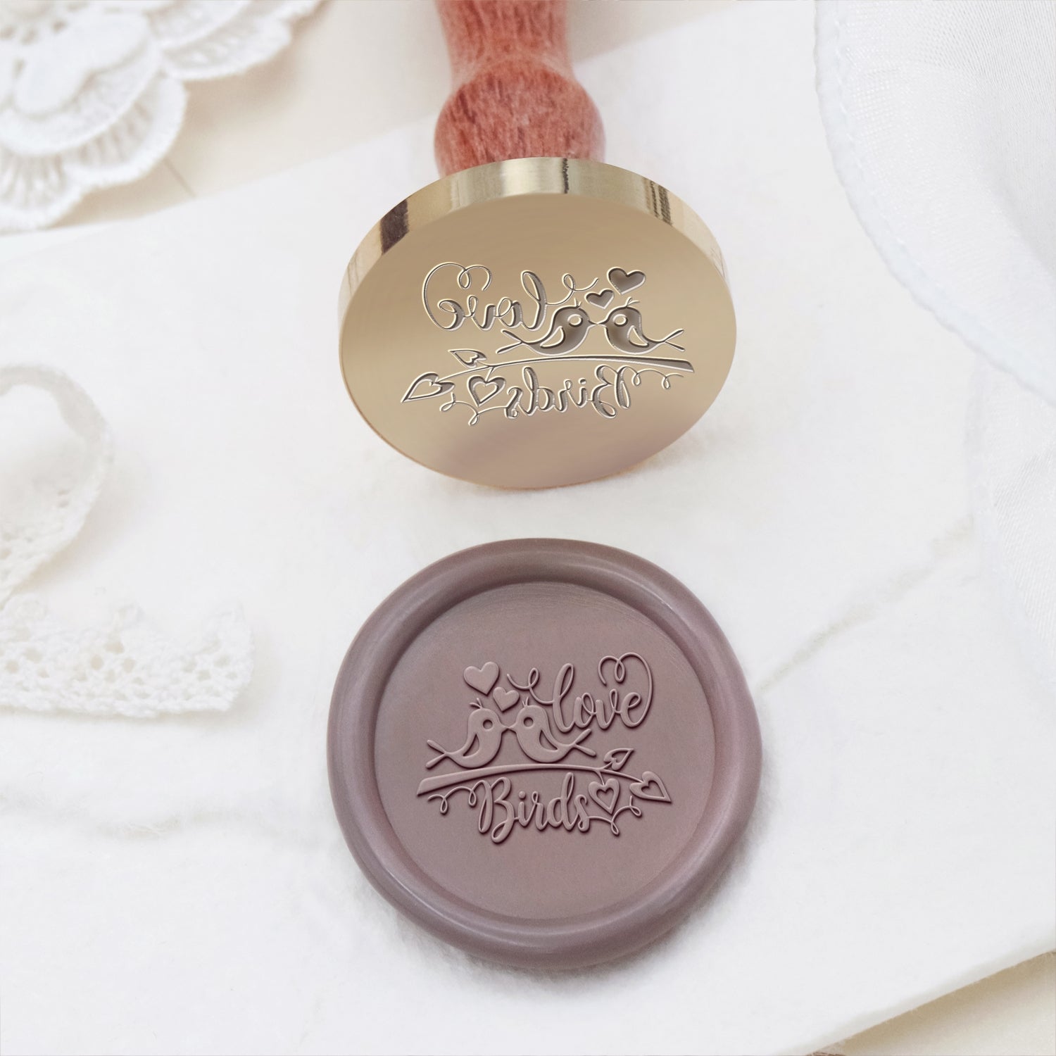 2 Pieces Wax Seal Stamp Set, Valentine's Day Rose Heart Wax Seal Stamp with  Wooden Handle Decorating on Wedding Invitation Envelope Sealers Letters