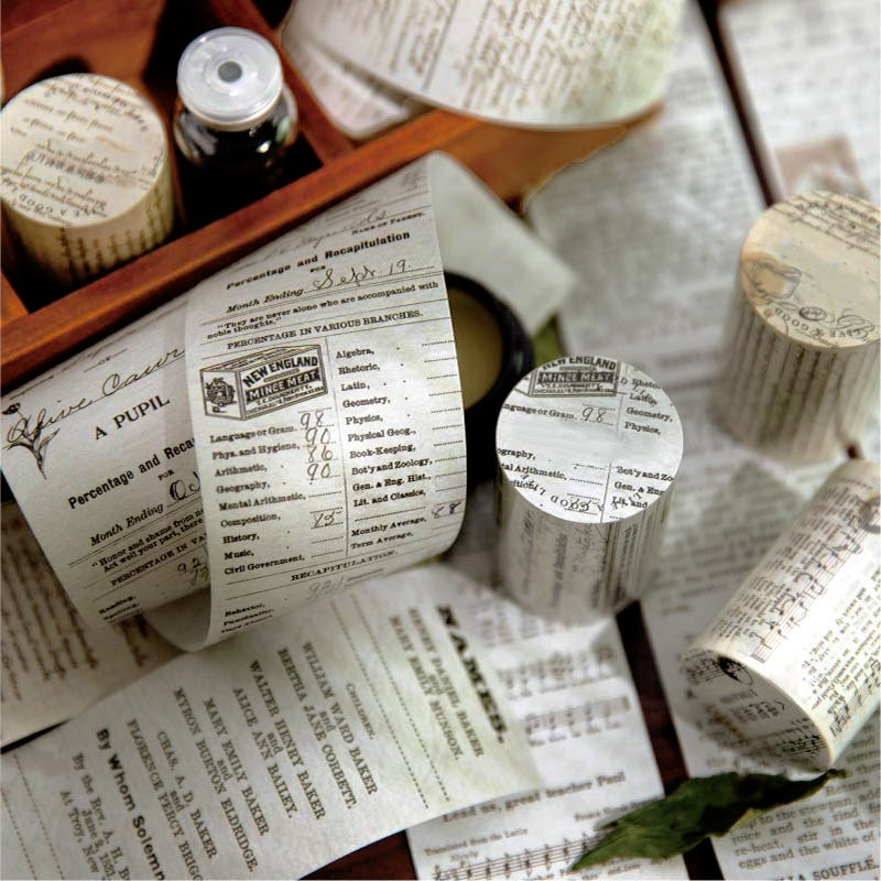 18 Rolls Washi Tape Set Vintage Manuscript Sheet Music Book Letter Ancient  Building Stickers DIY Labels for Scrapbooking Art Journaling Arts Crafts