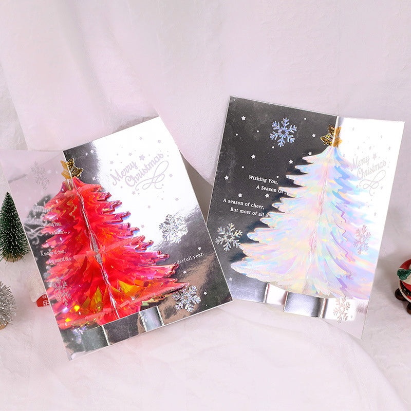 3D Sparkling Christmas Tree Greeting Card a