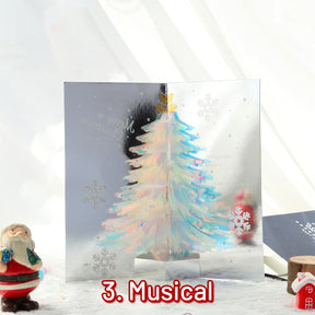 3D Sparkling Christmas Tree Greeting Card sku-3