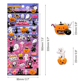Halloween Cartoon 3D Foam Sticker - Skull, Pumpkin, Witch, Ghost8