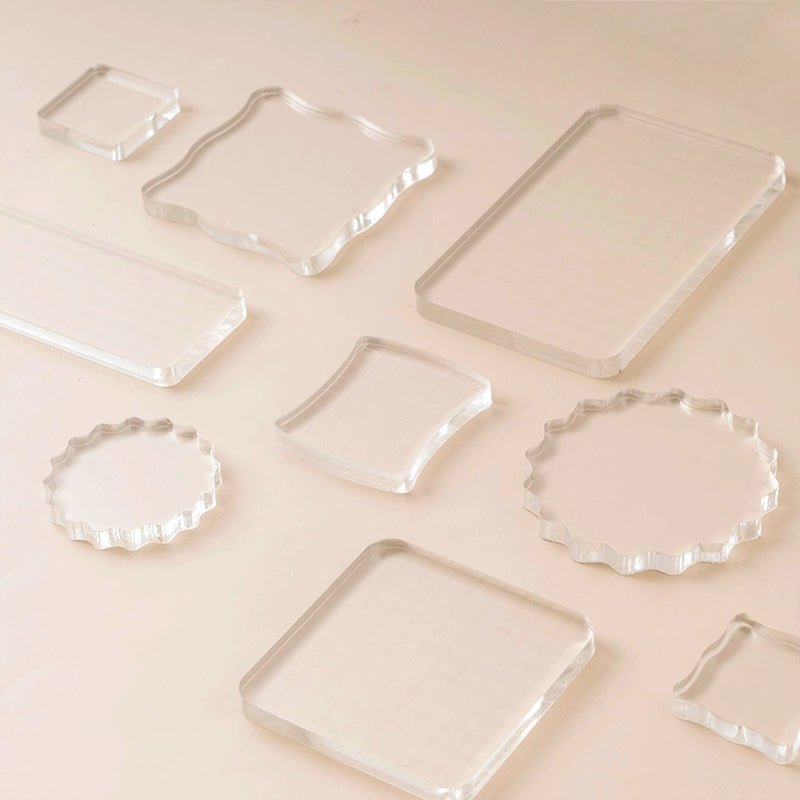 Acrylic Block for Clear Stamp,transparent Stamp Block,acrylic Mounting Block,clear  Transparent Stamp,grip Block 