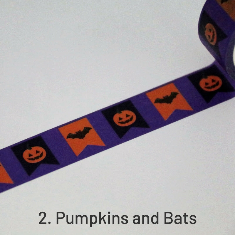 Cartoon Pumpkin Bat Washi Tape sku-2