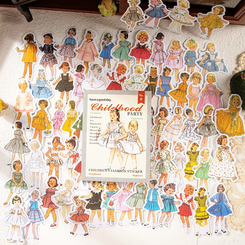 Vintage Style Dress Girls Washi Tape Stickers - Retro Fashion Party Collection for Journals & Scrapbooks by Stamprints Vintage Style Dress Girls Washi Tape Stickers - Retro Fashion Party Collection for Journals & Scrapbooks by Stamprints