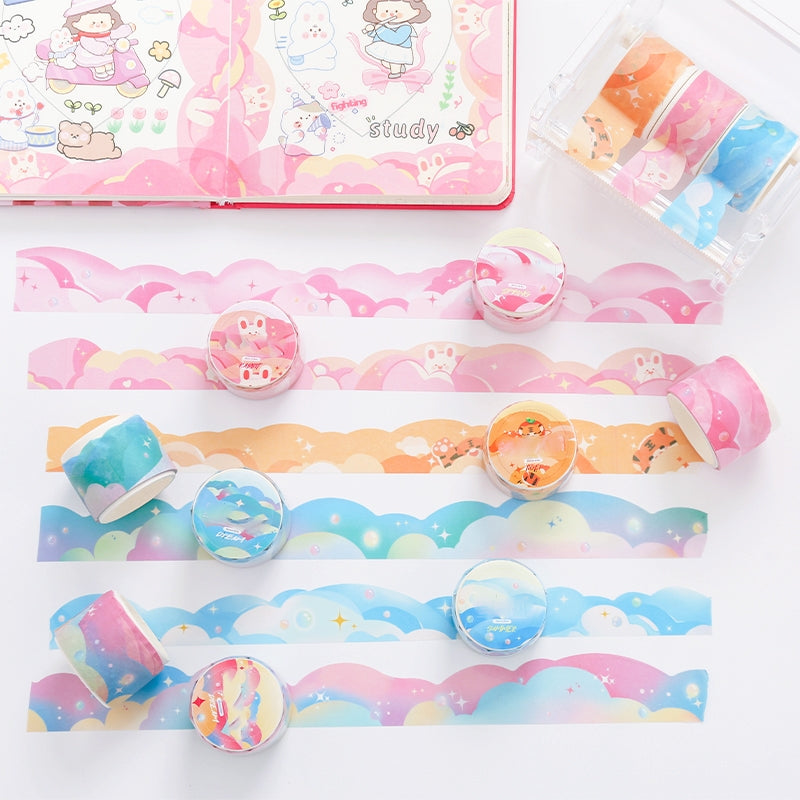 Cute Colorful Cloud Border Washi Tape - Journal Decoration