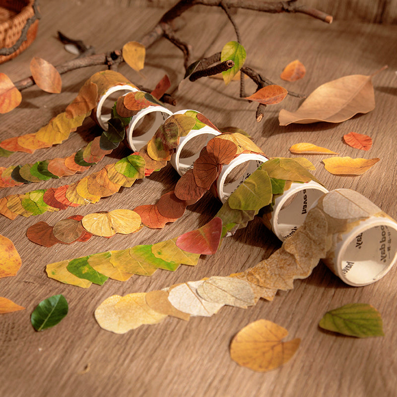 Adesivo-diario decorativo con nastro adesivo Washi foglie cadute creative