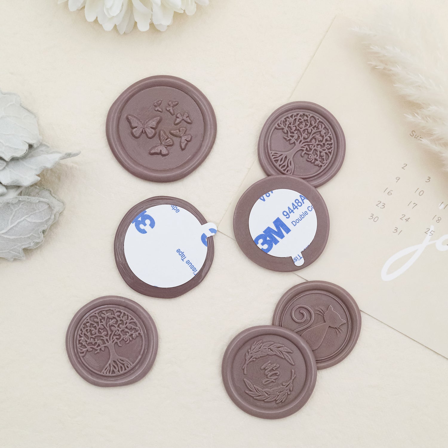Self Adhesive Wax Seal Stickers Floral Peel and Stick Stamps