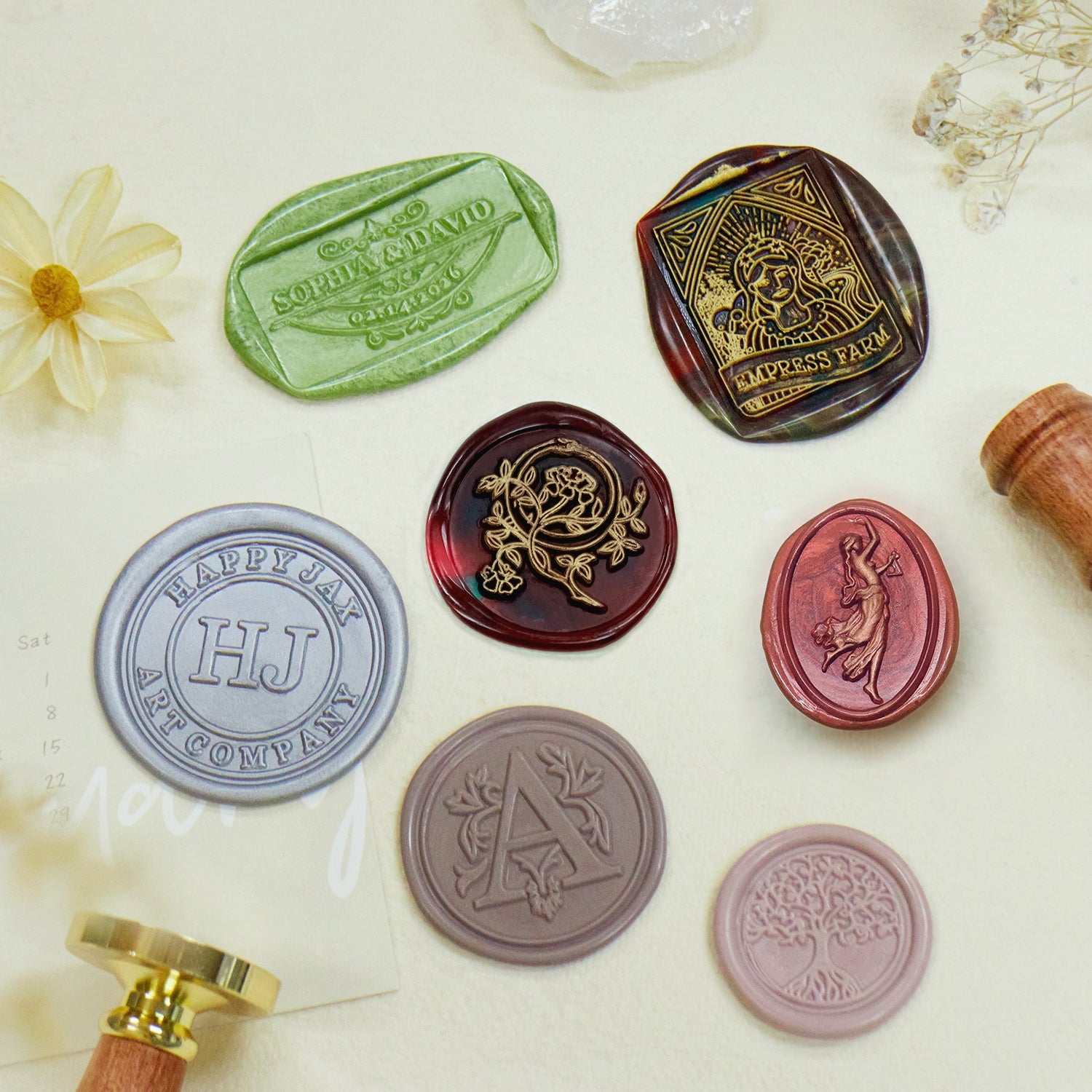 Custom Made Wax Seal Stamp - Artistic Handmade Fully Customized Wax Seal Stamp Premium Kit - with Your Own Artwork