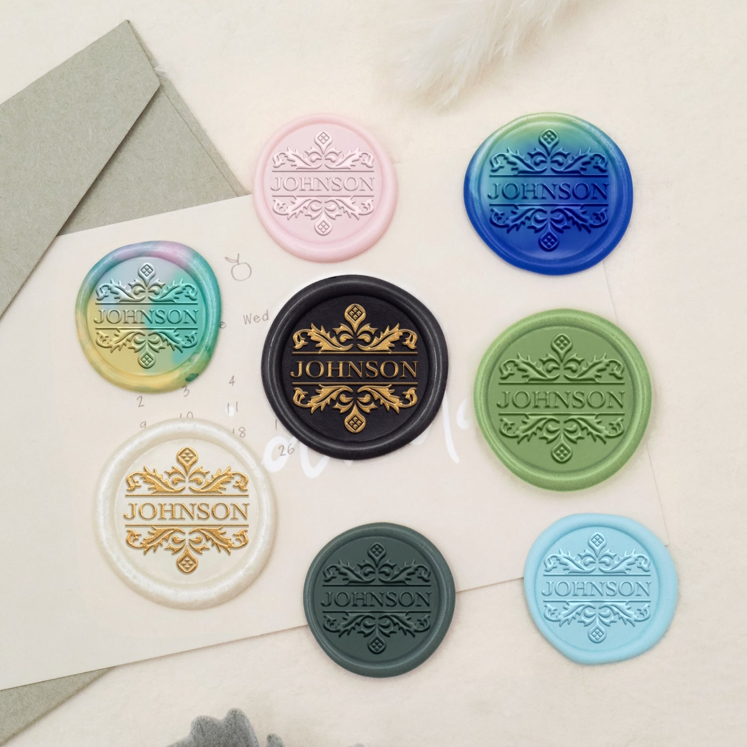 Custom Name Wax Seal Stamp (18 Designs)-9 3