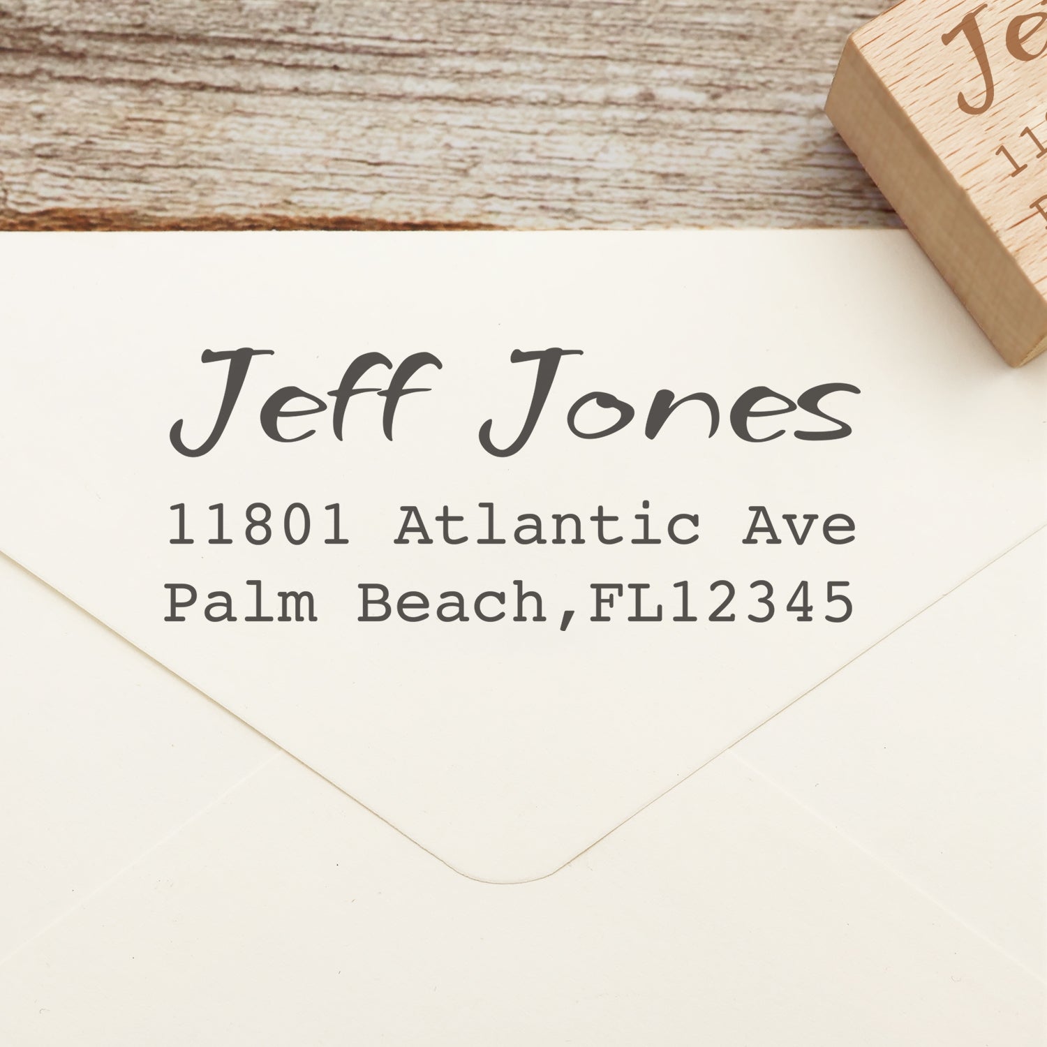 Custom Rectangular Handwriting Font Address Return Rubber Stamp - Style 20 1