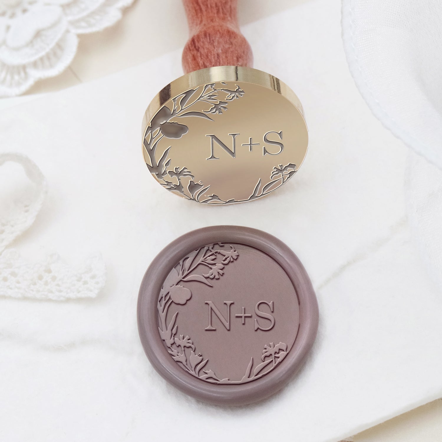 Retro Vintage Personalised Initial Sealing Wax Stamp Wooden Wedding  Decoration