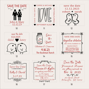 Custom Wedding Save the Date Rubber Stamp (25 Designs) SKU2