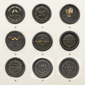 Custom Wedding Wax Seal Stamp (27 Designs) Wedding-Name-&-Date10-18