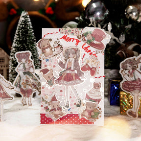 Cute Cartoon Christmas Bronzing Washi Sticker Pack DIY Journal Gift Decoration sku-5