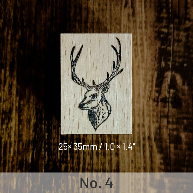 Cute Elk Animal Wooden Rubber Stamp sku-4