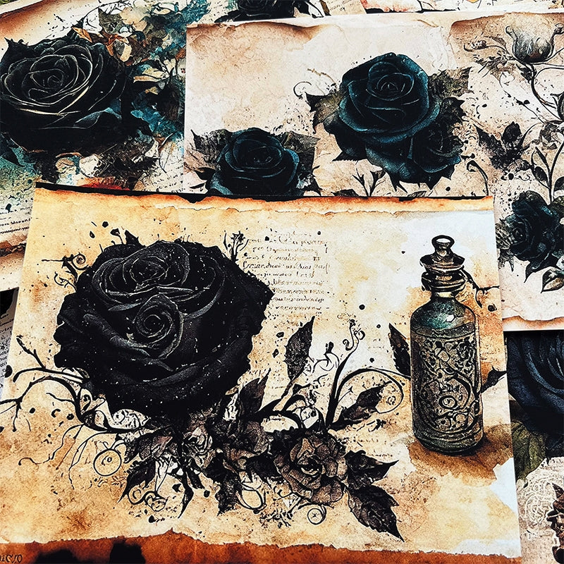 Dark Rose Vintage Junk Journal Background Paper a